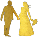Illustration représentant un couple en tenue de mariage