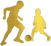 Illustration de deux enfants jouant au football